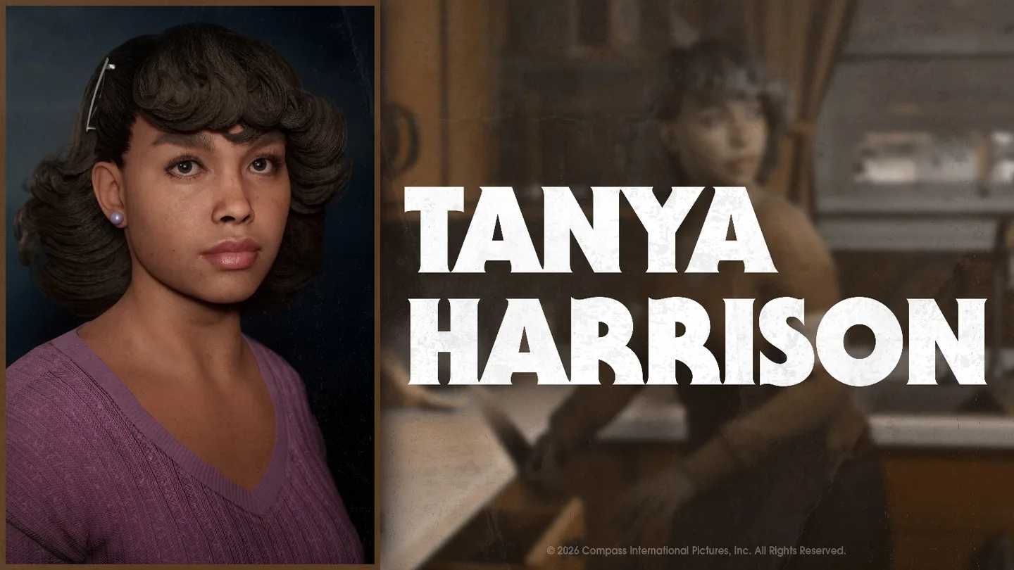 An official portrait introduces Civilian Tanya Harrison.